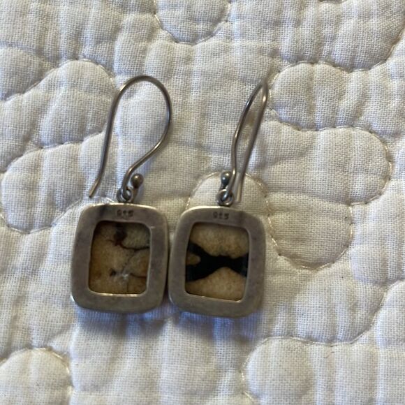 Sterling silver & stone earrings - Picture 2 of 2